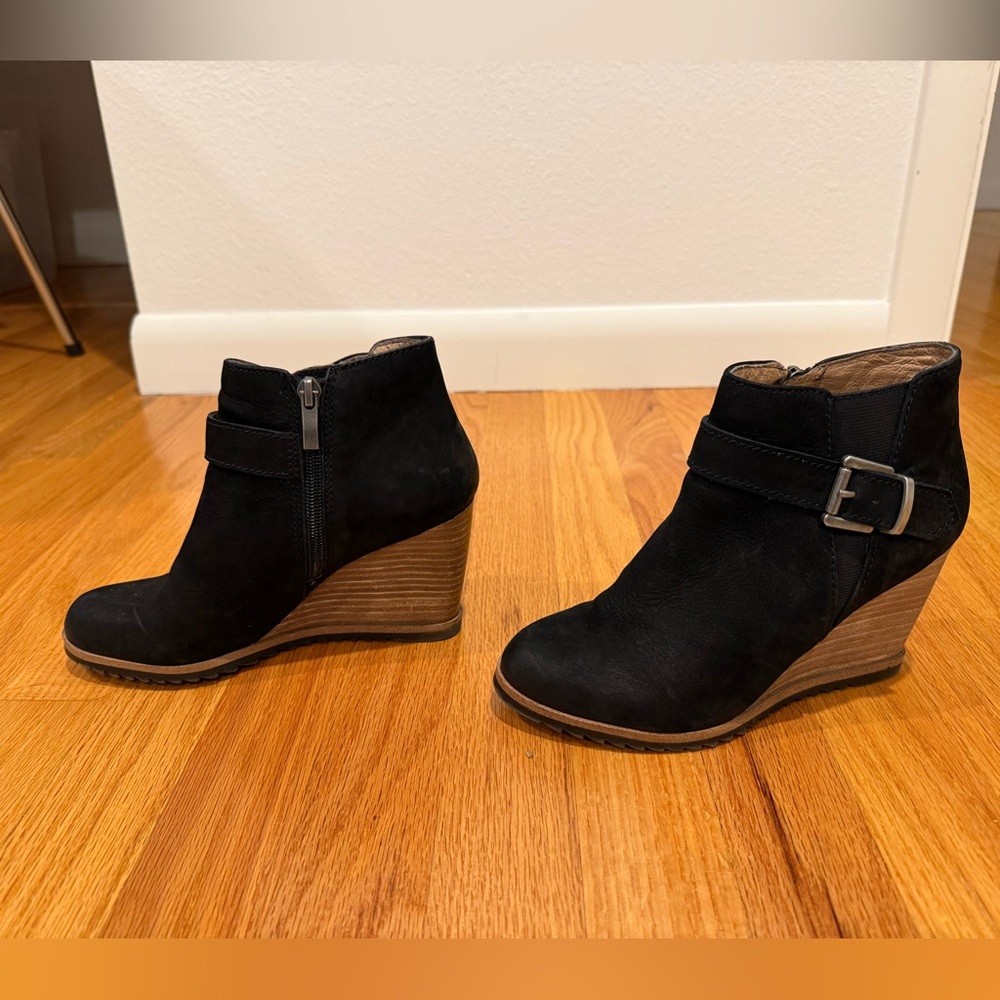Caslon wedge boots.  Women’s size 5.  Black leather upper.